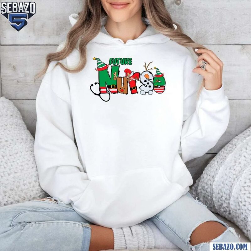 Future Nurse Christmas Elf Santa Hat Shirt hoodie