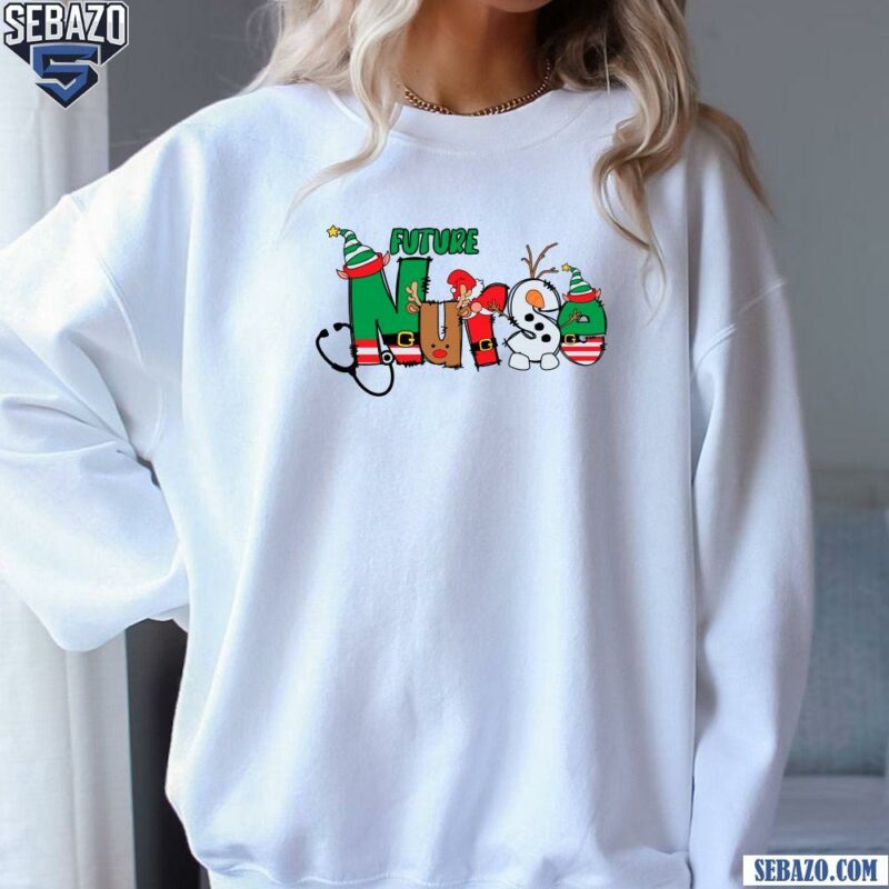 Future Nurse Christmas Elf Santa Hat Shirt sweatshirt