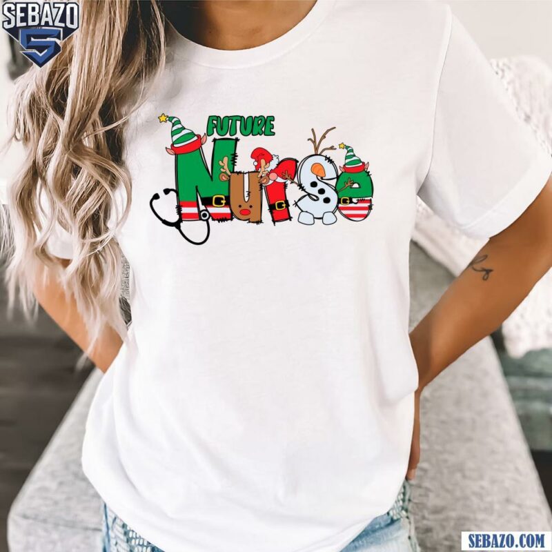 Future Nurse Christmas Elf Santa Hat Shirt t-shirt