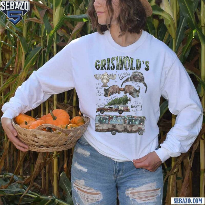 Griswold Christmas Tree Farm Vintage Christmas Vacation T-shirt long sleeved