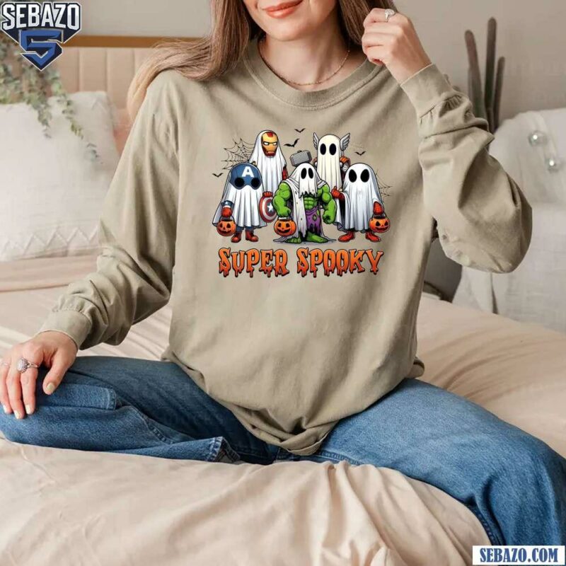 Halloween Super Spooky Avengers Cartoon T-shirt long sleeved