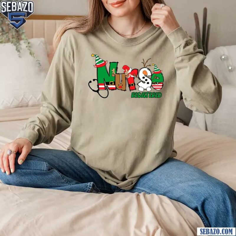 Nurse Registered Christmas Elf long sleeved