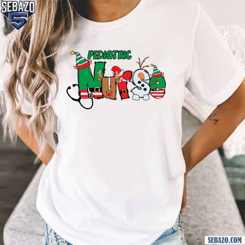 Pediatric Nurse Christmas Elf Santa Hat Shirt t-shirt