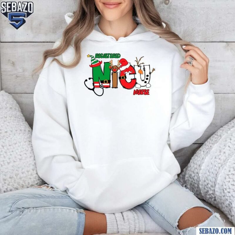 Registered NICU Nurse Elf Santa Hat T-shirt hoodie