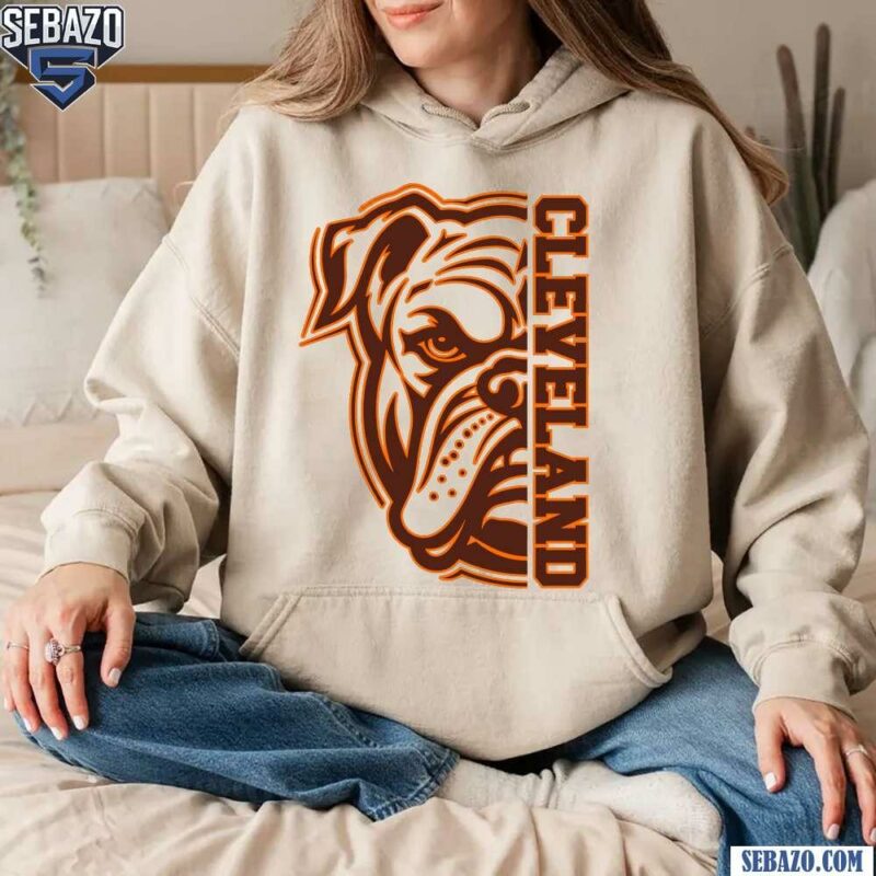 Retro Cleveland Football Browns Bulldog Mascot T-shirt hoodie