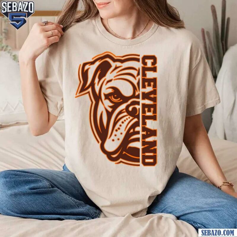 Retro Cleveland Football Browns Bulldog Mascot T-shirt t-shirt