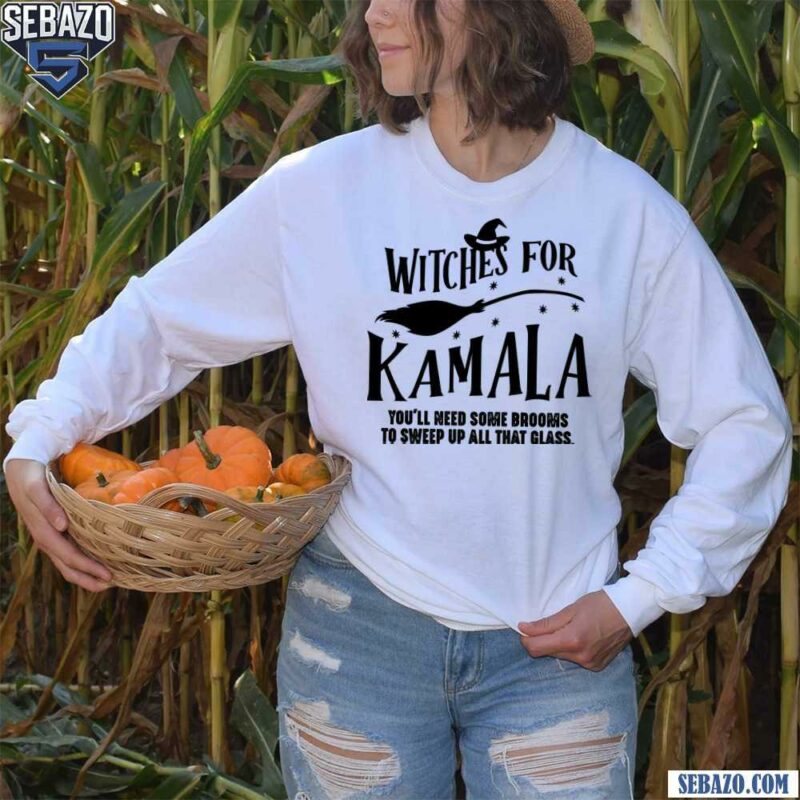 Witches For Kamala Halloween Witch Funny Election T-shirt Silhouette long sleeved