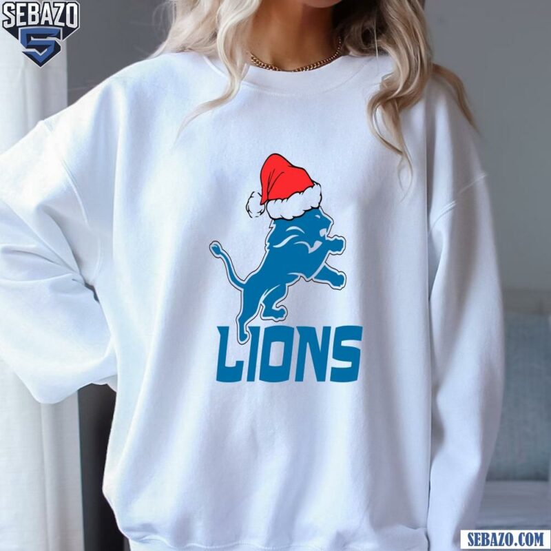 Christmas Detroit Lions Logo Santa Hat sweatshirt