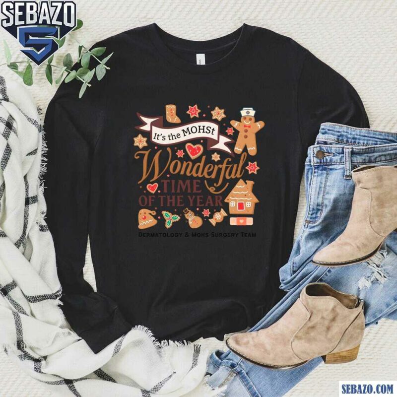 Christmas Gingerbread Dermatology And Mohs Surgery Team Shirt long sleeved