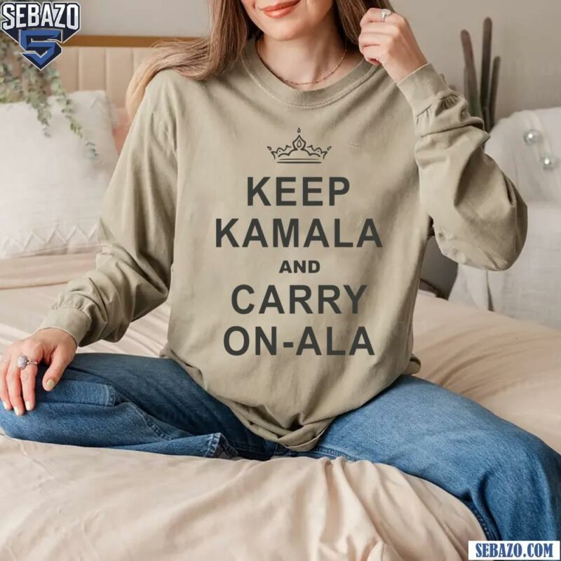 Crown Keep Kamala And Carry On Ala Harris Walz 2024 Shirt long sleeved