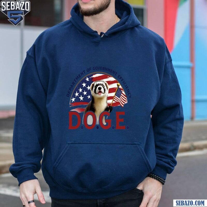 Doge Department Of Government Efficiency Ferret Usa Flag Shirt hoodie