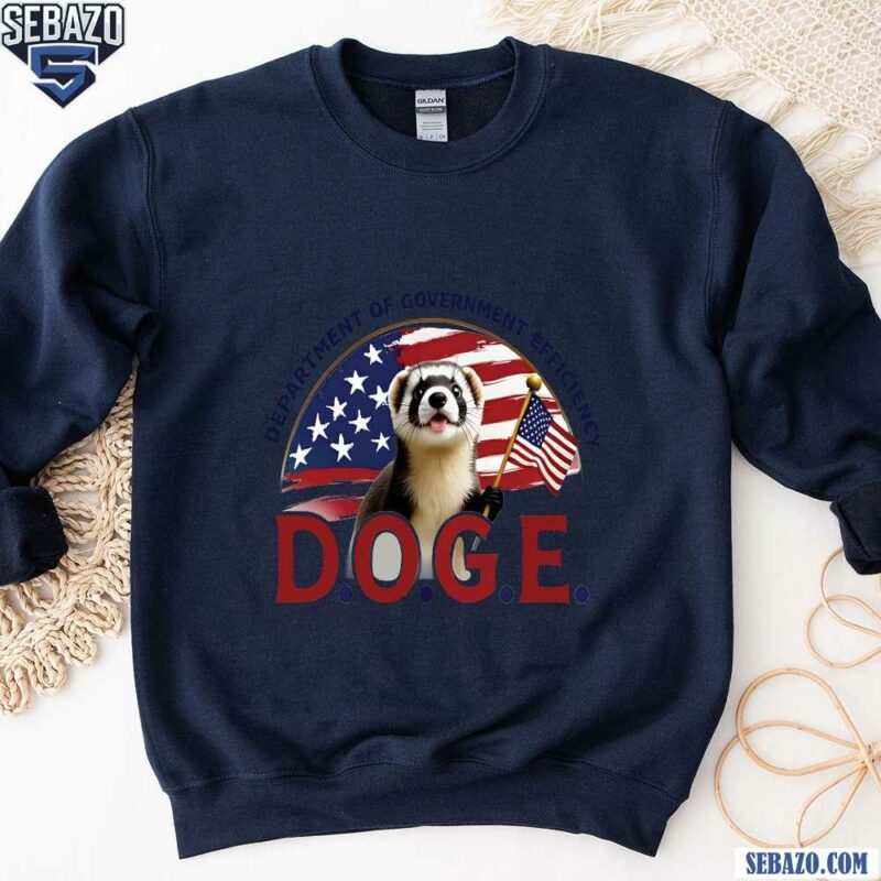 Doge Department Of Government Efficiency Ferret Usa Flag Shirt sweatshirt