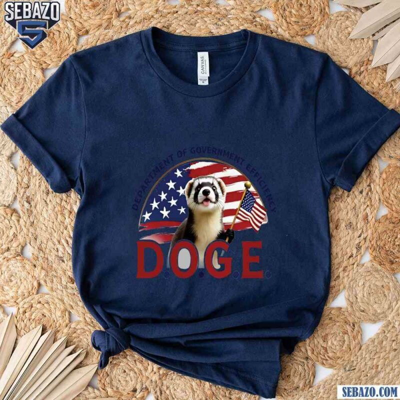 Doge Department Of Government Efficiency Ferret Usa Flag Shirt t-shirt