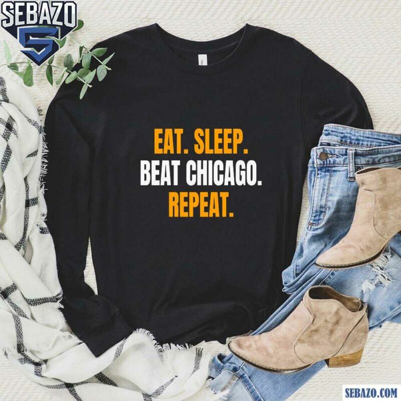 Eat Sleep Beat Chicago Repeat Green Bay Packers Shirt long sleeved