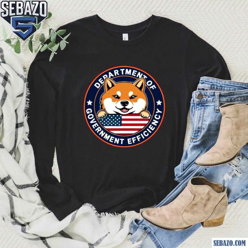 Funny Politics American Flag Doge Coin Shirt long sleeved