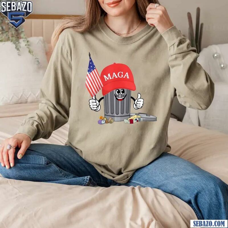 Funny Trump Trash Cartoon MAGA Shirt long sleeved