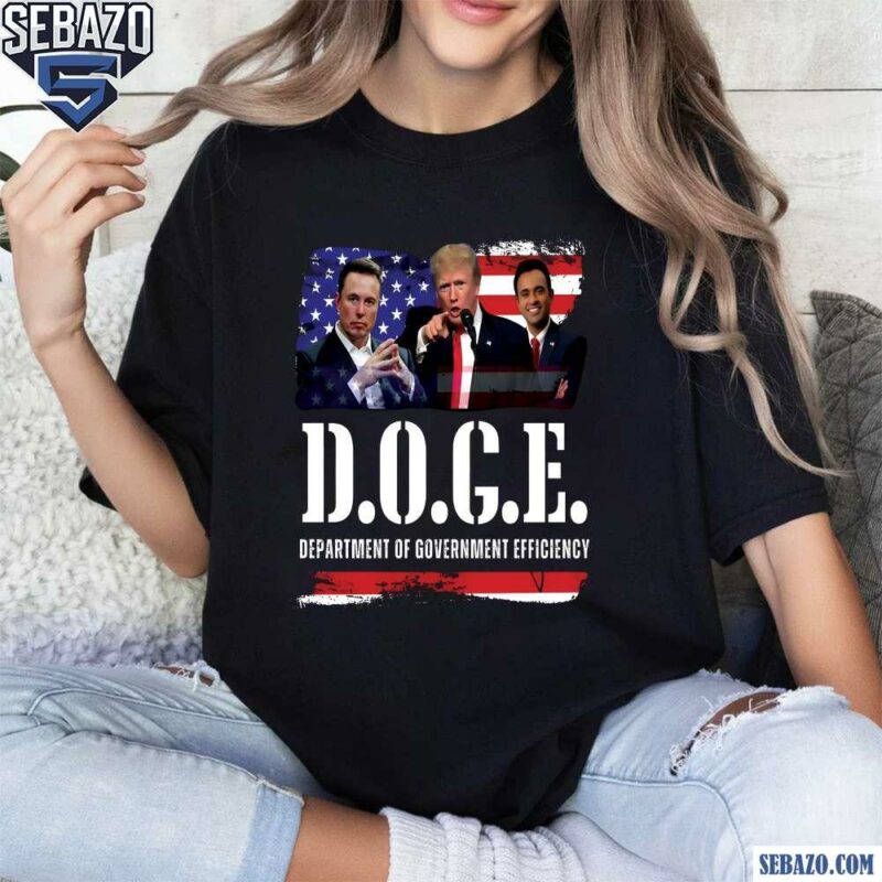 Musk Trump And Vivek Ramaswamy Doge American Flag Shirt t-shirt