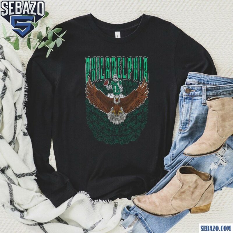 Philadelphia Eagles Skeleton Football Player Shirt long sleeved