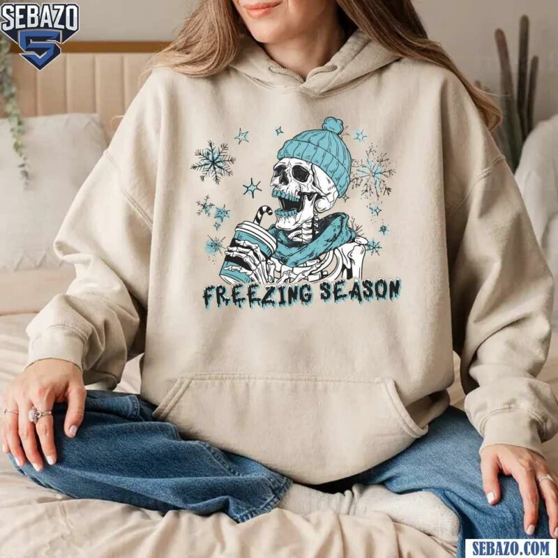 Retro Comfort Colors Freezing Season Christmas Skeleton Shirt hoodie