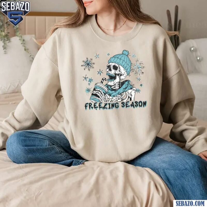 Retro Comfort Colors Freezing Season Christmas Skeleton Shirt sweatshirt