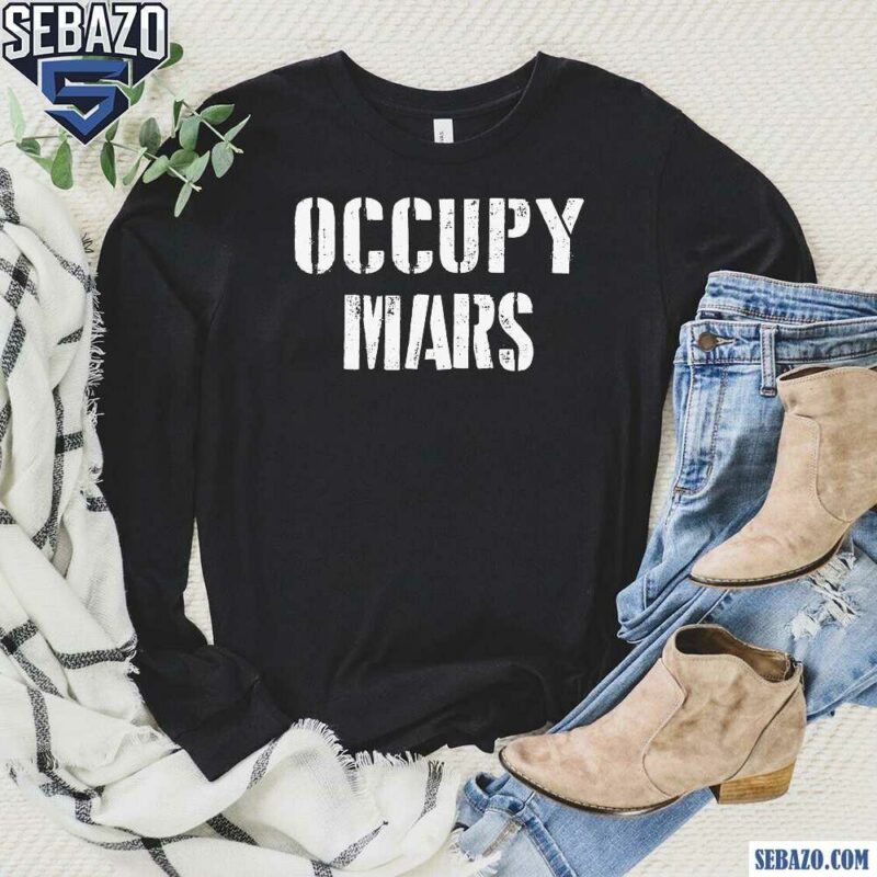 Retro Vintage Occupy Mars SpaceX Shirt long sleeved