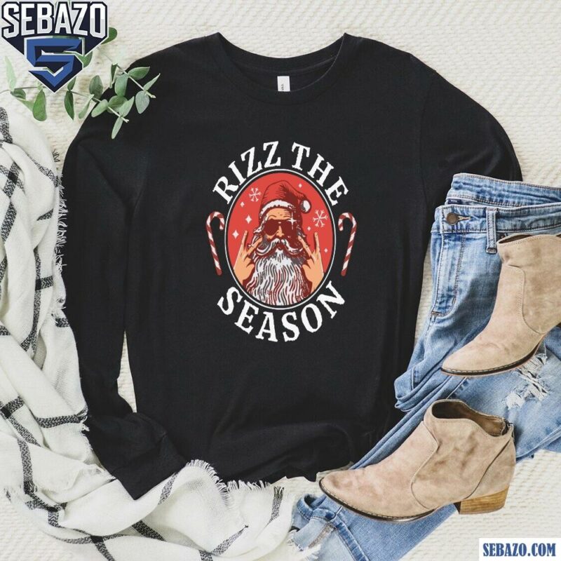 Rizz The Season Merry Rizzmas Santa Claus Shirt long sleeved