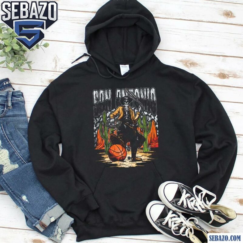 San Antonio Spurs Basketball Cowboy Skeleton Shirt hoodie