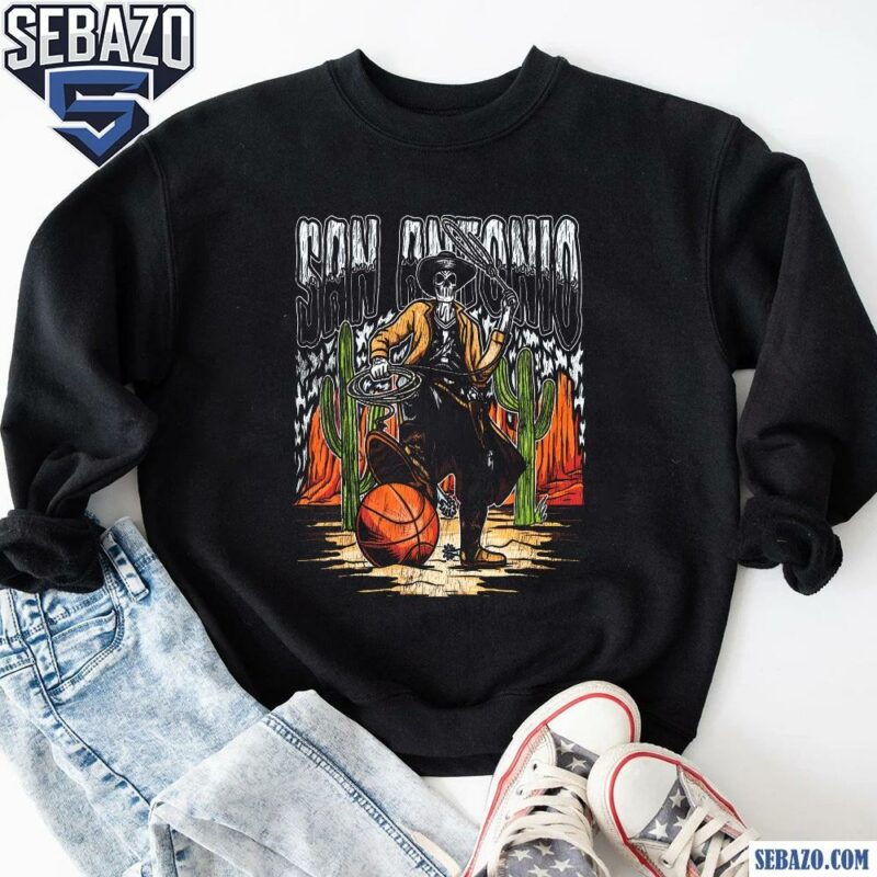 San Antonio Spurs Basketball Cowboy Skeleton Shirt sweatshirt