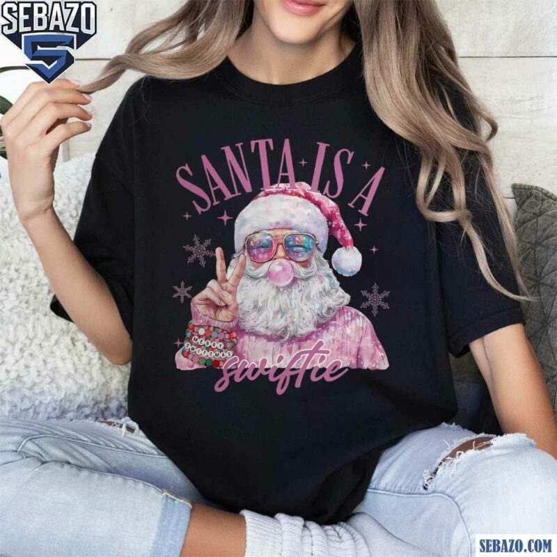 Santa Is A Swiftie Pink Christmas Santa Claus Shirt t-shirt