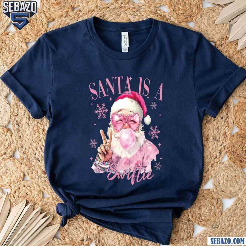 Santa Is A Swifties Christmas Pink Christmas Santa Shirt t-shirt