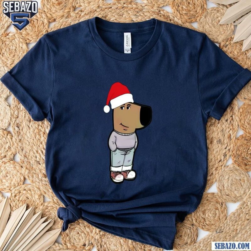 Santa Just Is A Chill Guy Dog Meme Santa Hat Shirt t-shirt