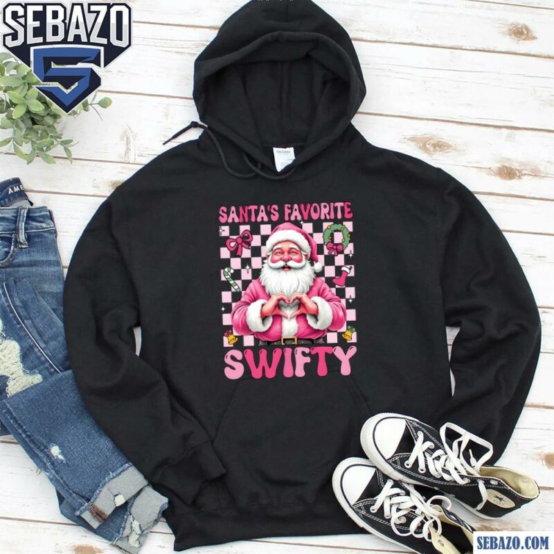 Santas Favorite Swiftie Retro Pink Christmas Santa Claus Shirt hoodie