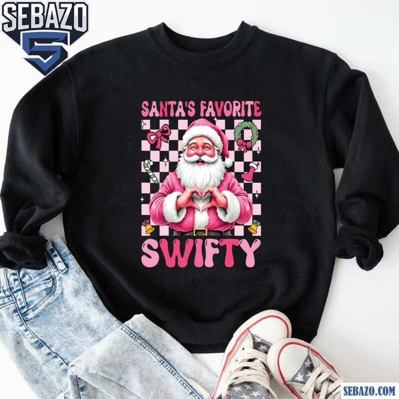 Santas Favorite Swiftie Retro Pink Christmas Santa Claus Shirt sweatshirt