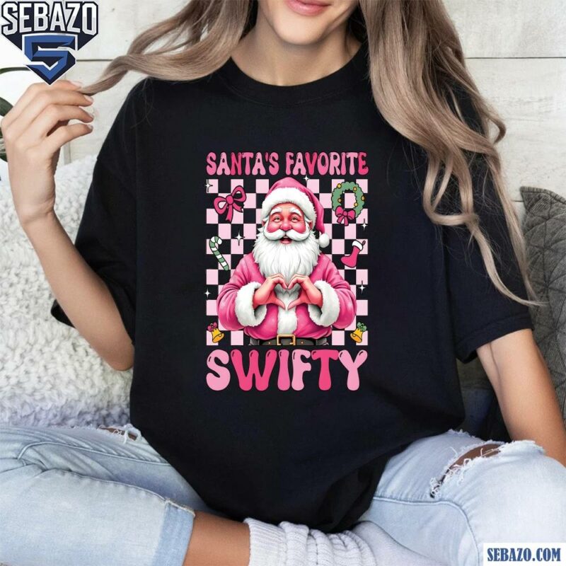 Santas Favorite Swiftie Retro Pink Christmas Santa Claus Shirt t-shirt