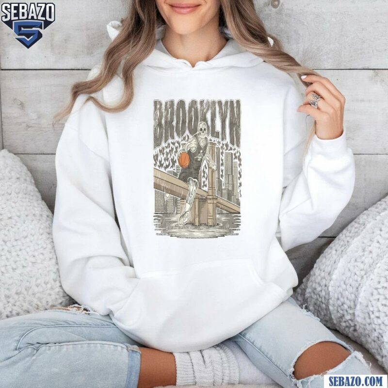 Skeleton Basketball Players Brooklyn Bridge Shirt hoodie