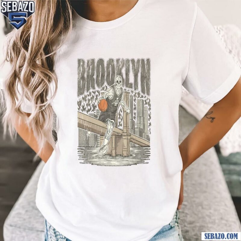 Skeleton Basketball Players Brooklyn Bridge Shirt t-shirt