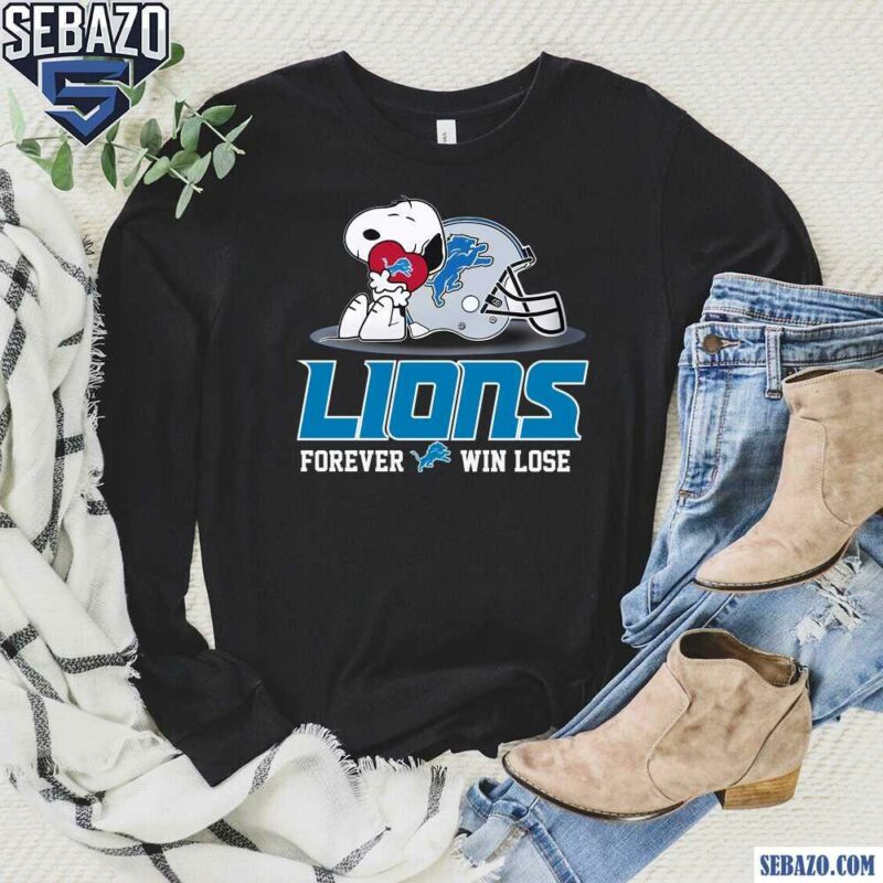 Snoopy Detroit Lions Football Forever Win Or Lose Shirt long sleeved