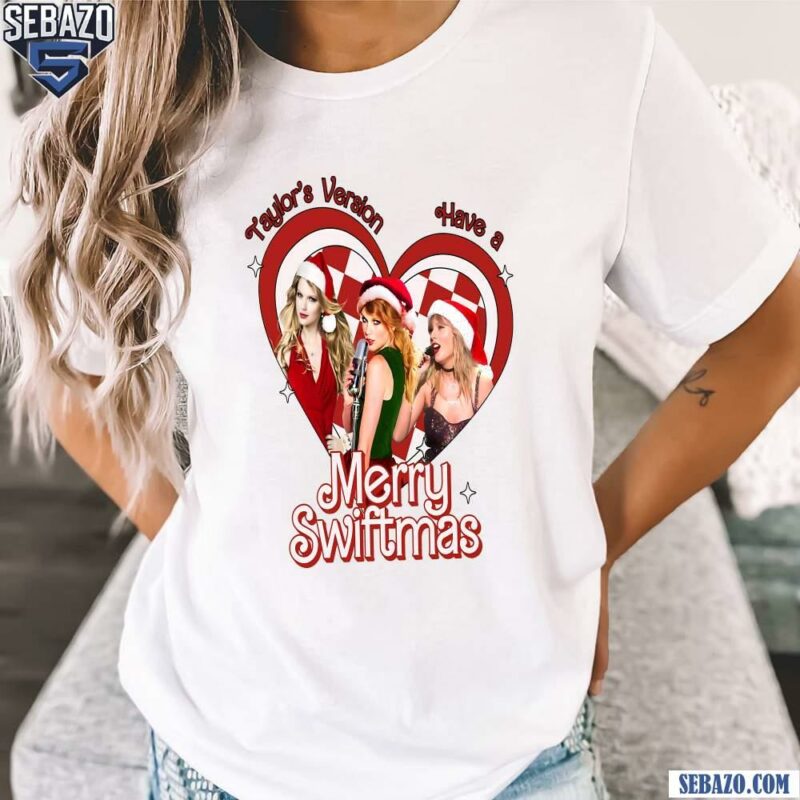 Taylor Version Have A Merry Swiftmas Santa Hat Shirt t-shirt