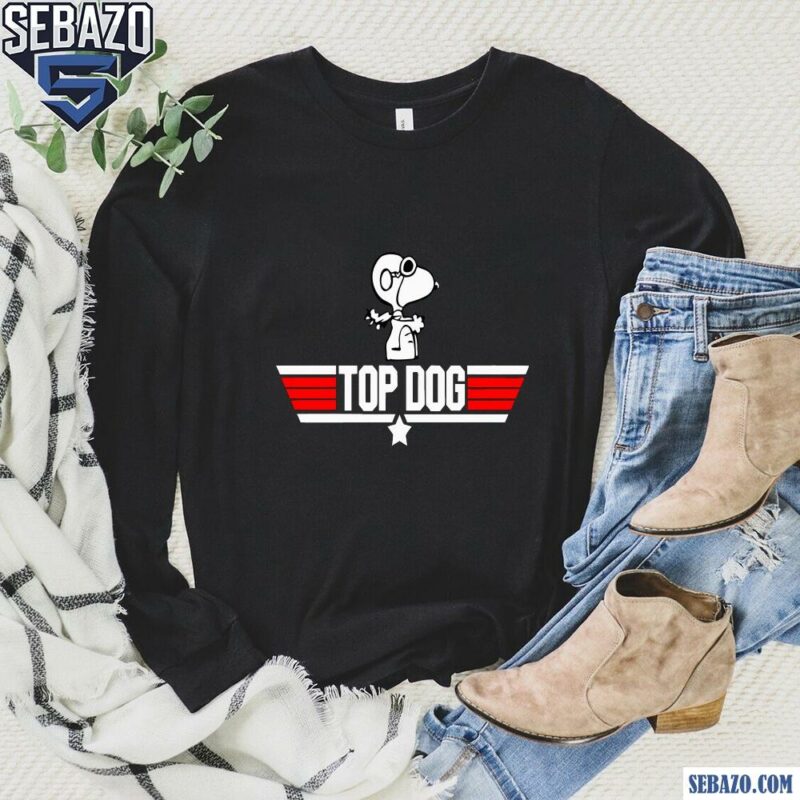 Top Dog Snoopy Top Gun Parody Shirt long sleeved