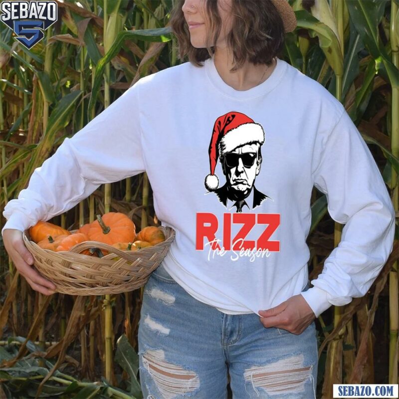 Trump Rizz The Season Santa Hat Shirt long sleeved