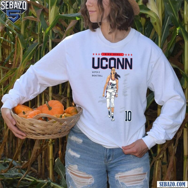 Uconn Huskies 10 Nika Muhl Womens Basketball Shirt long sleeved