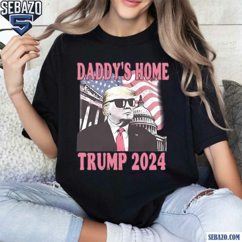 Vintage Daddys Home White House Trump 2024 American Flag Shirt t-shirt