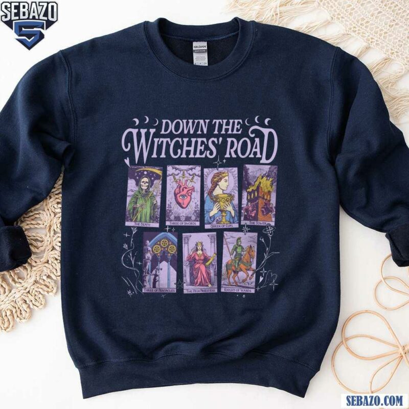 Vintage Down The Witches Road Tarot Cards Shirt sweatshirt