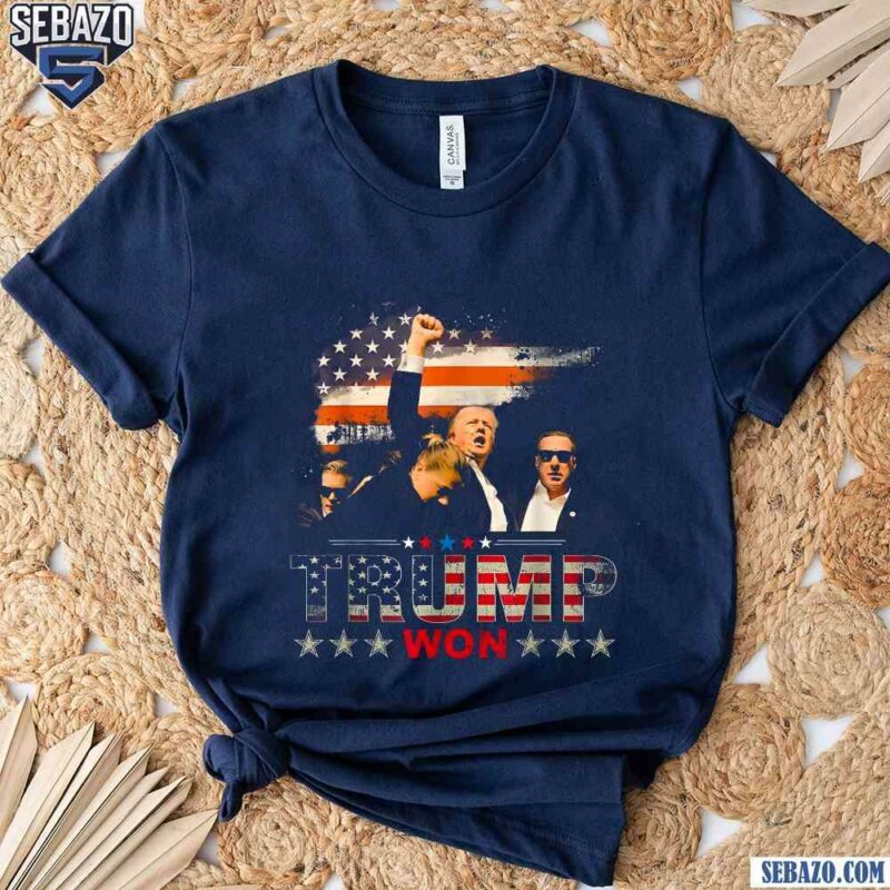 Vintage Trump Won 47Th President 2024 American Flag Shirt t-shirt