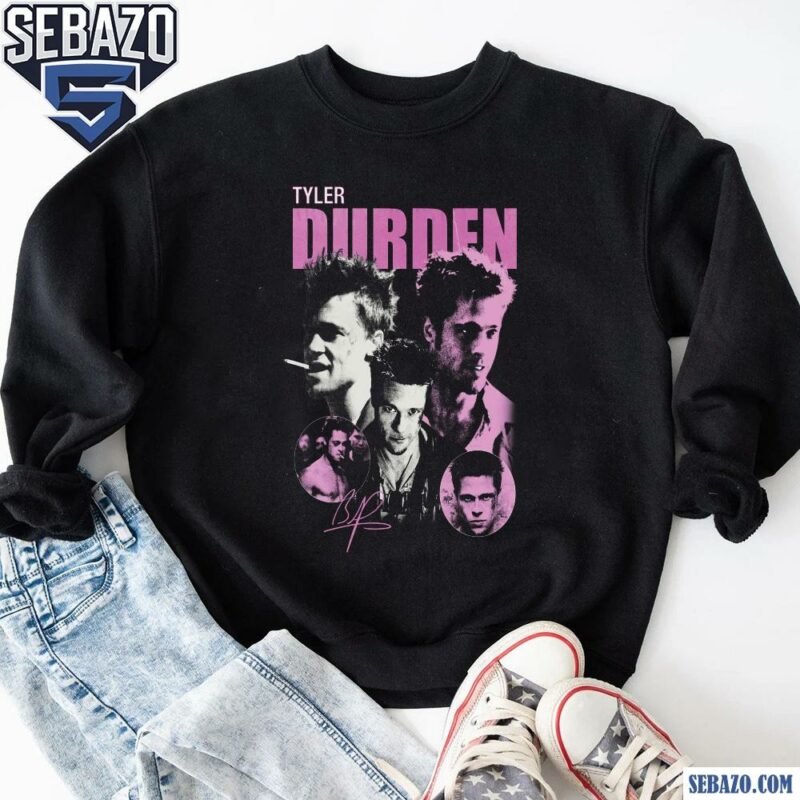 Vintage Tyler Durden Fight Club Brad Pitt Signature Shirt sweatshirt