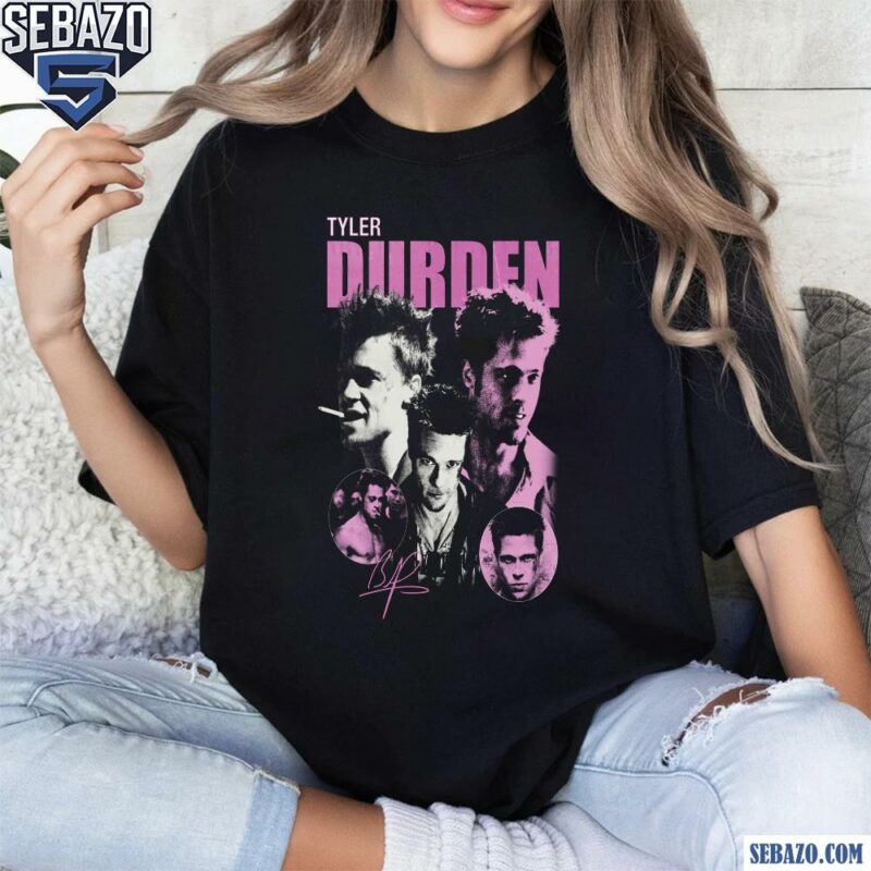 Vintage Tyler Durden Fight Club Brad Pitt Signature Shirt t-shirt