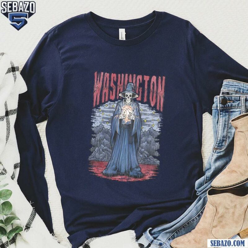 Washignton Basketball Skeleton Wizards Shirt long sleeved