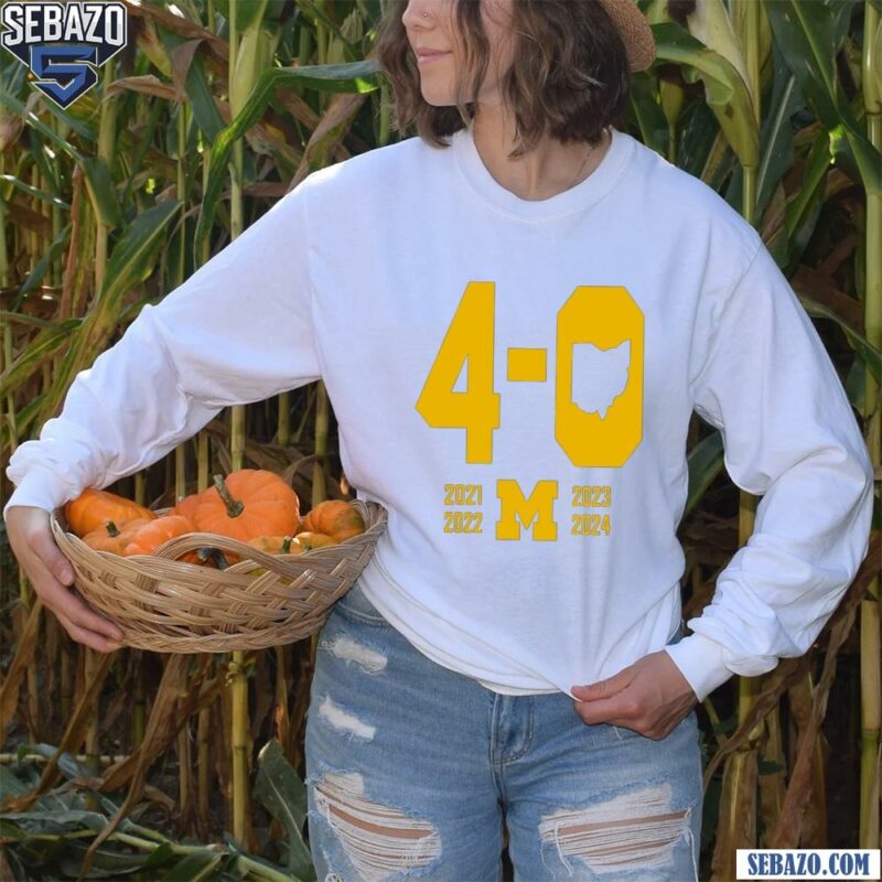 4 0 In The Game Michigan Wolverines football Shirt long sleeved