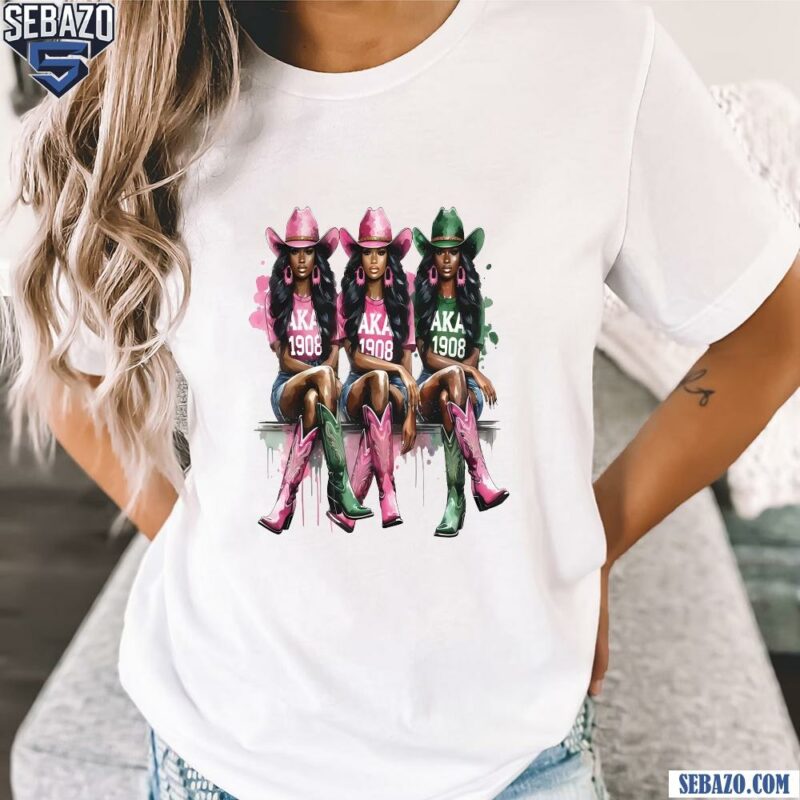 AKA 1908 Pink And Green Western Cowgir Shirt t-shirt