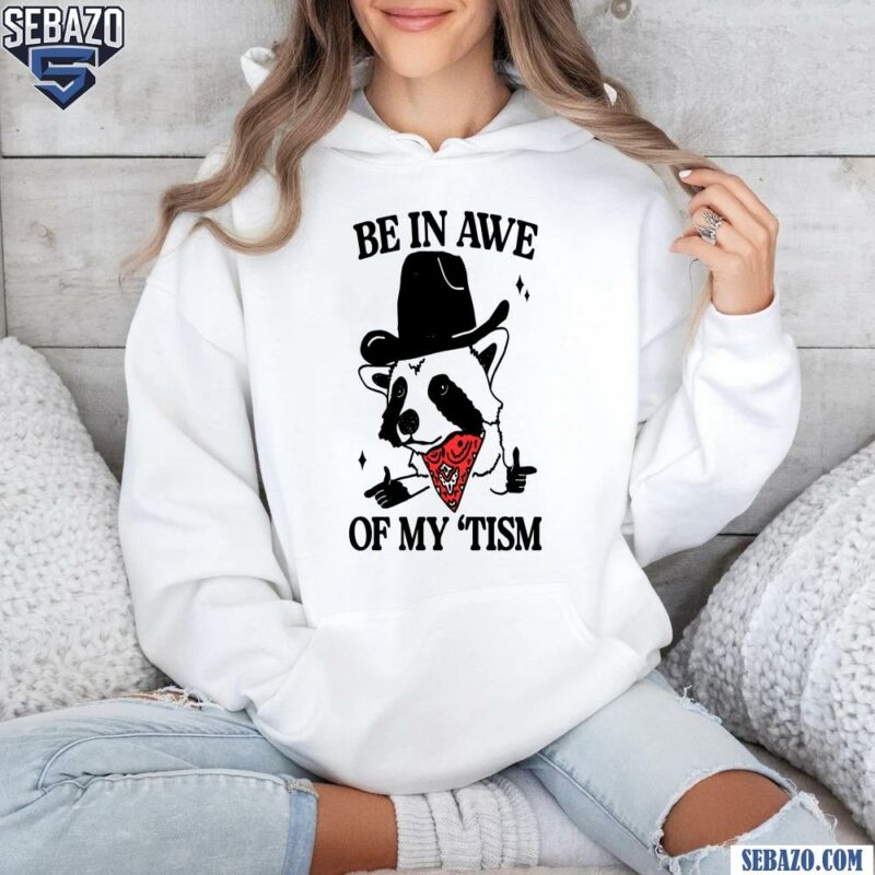 Be In Awe Of My Tism Funny Raccoon Meme Shirt hoodie